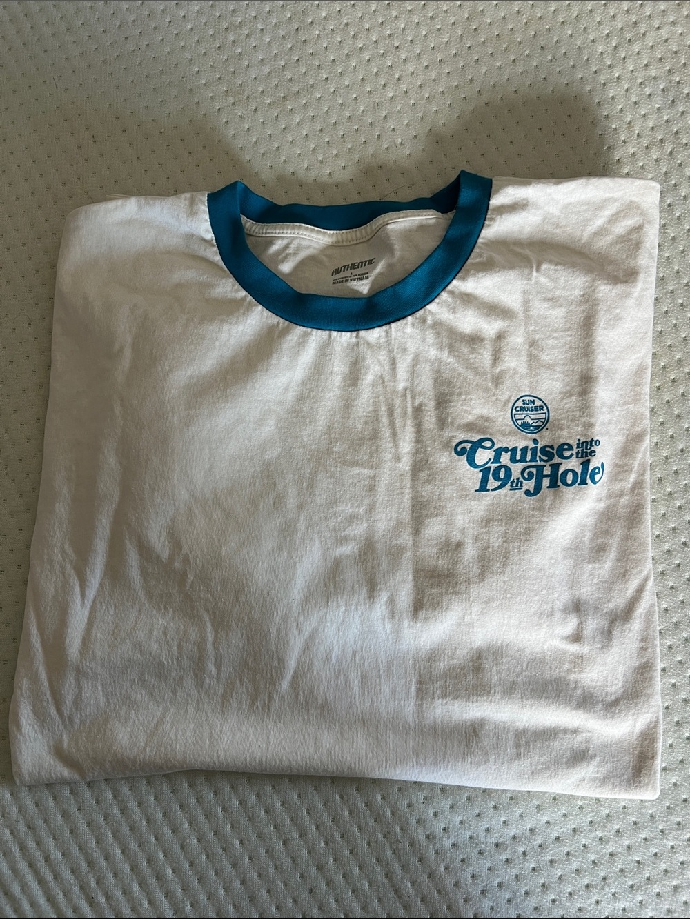 White & Teal 'Cruise into the 19th Hole' Short-Sleeve Tee